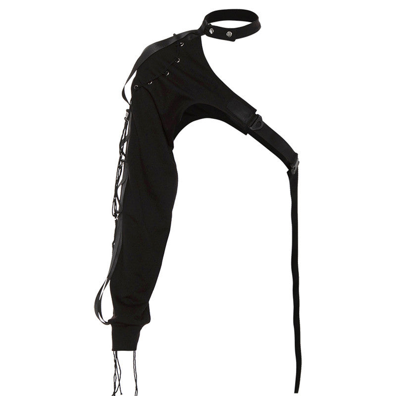 One Shoulder Long Sleeved Tie-up Streetwear