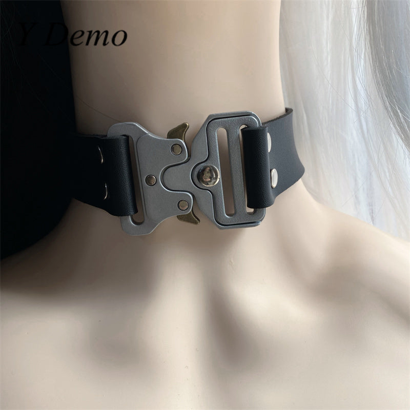 Y Demo Punk Metal Adjustable Choker Necklace